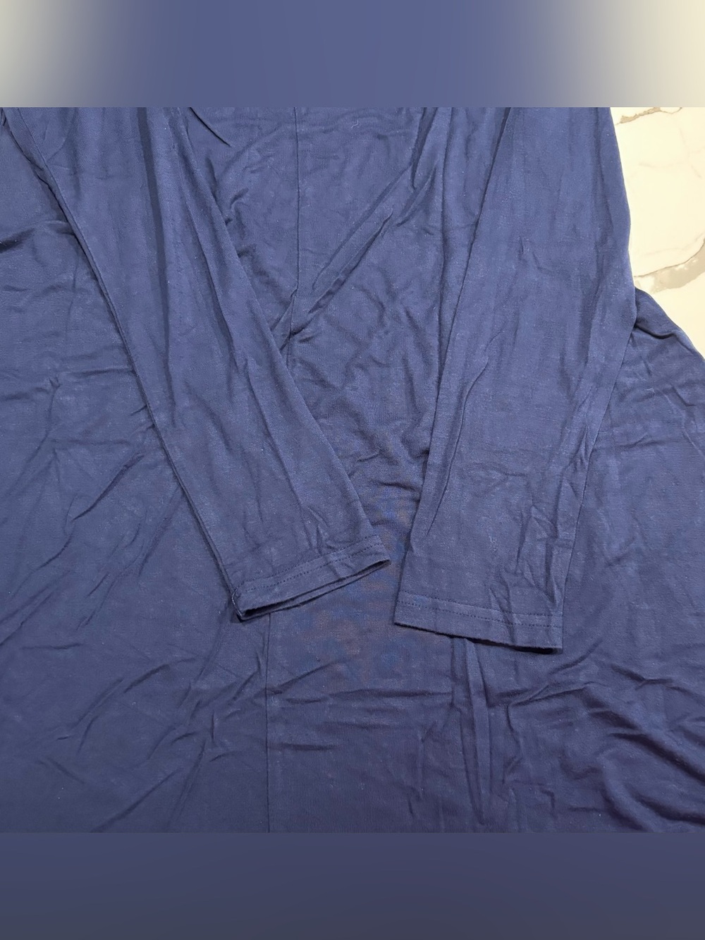 T Shirt Maxi Dress Women’s Navy Blue Long Sleeve Soft Stretchy Tunic Small - Picture 12 of 16